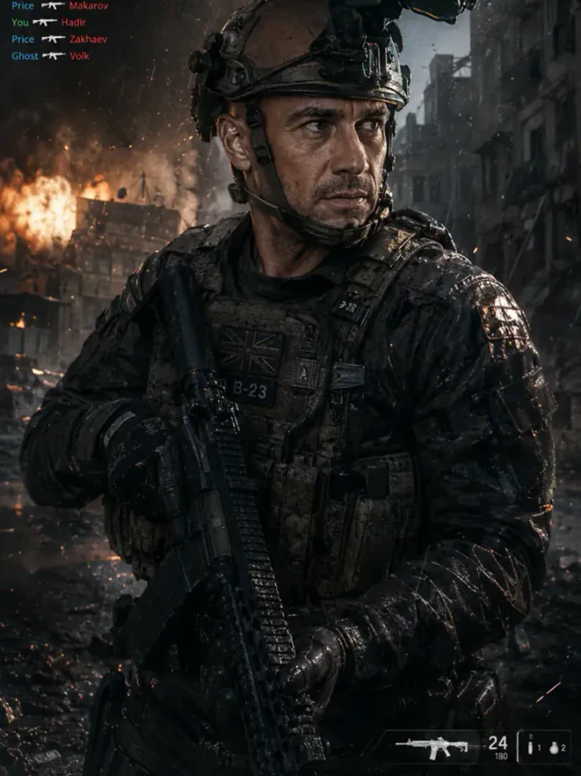 Фото в стиле Кол оф Дьюти, стиль «Call of Duty: Killcam» — Спецназ, дождь, финальный киллкам